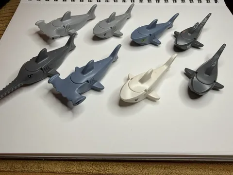 Lego Animal Shark Lot Of 8 All Different Hammerhead Eyepatch A2