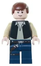 LEGO® Minifigure Star Wars sw0334 Han Solo Black Vest Dark Blue Legs Eyes w/Pupi