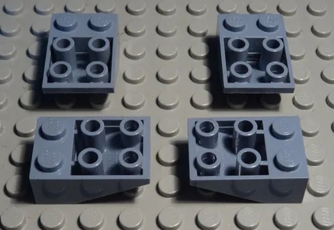 Lego Brick Slant 2x3 Negative Sand Blue 4 Pieces