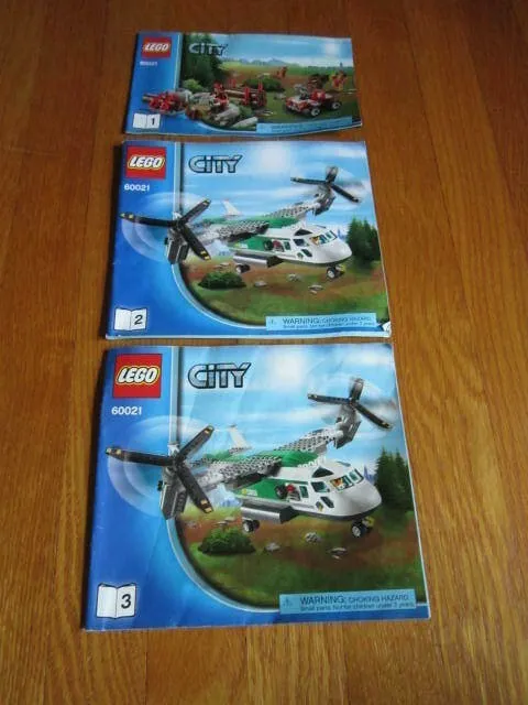 Lego CITY 60021 Instruction Manuals 1,2 & 3 ONLY Guide Booklets FREE SHIP