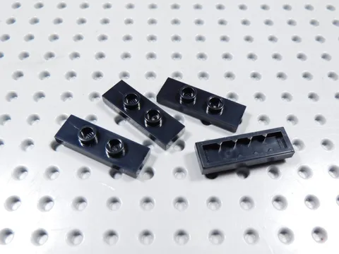 LEGO Lot of 4 Black 1x3 Smooth Plates w/ 2 Studs BF
