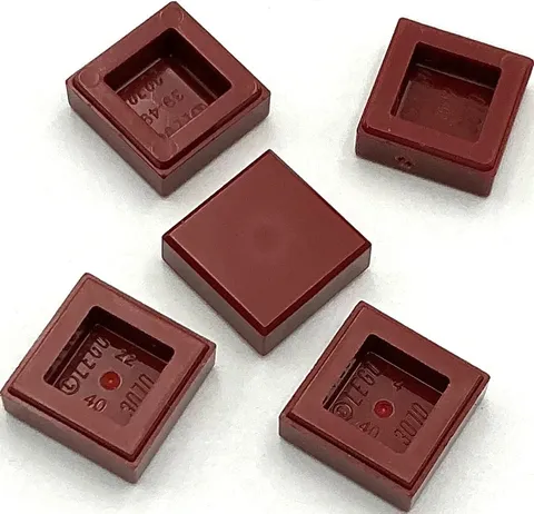 Lego 5 New Dark Red Tiles Flat Smooth 1 x 1 Parts