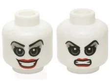 LEGO - Minifig, Head Female Gray Eyes & Eye Shadow w/ Red Lips (Harley Quinn)