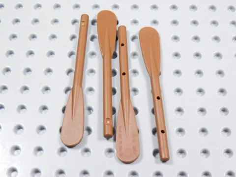 LEGO Lot of 4 Reddish Brown Oars Paddles Utensil Accessory Minifig Boat BM
