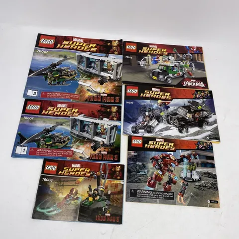 Lego manual ONLY instructions booklet manuals bundle super heroes Marvel X6