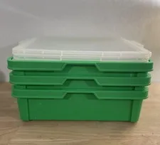 LEGO 9922 Green Storage Box with Lid vintage 1990