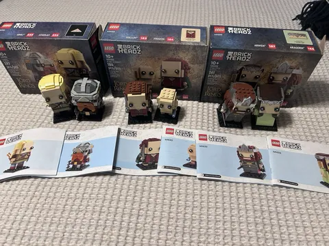 LEGO Lord of The Rings Brickheadz (40632, 40630, 40751) 100% W/ Box + Manuals