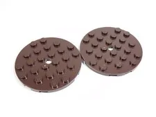 LEGO 2 Dark Brown 6x6 Round Plates O1