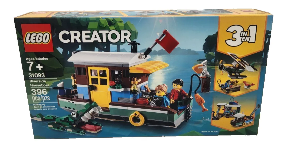 LEGO Creator 3-in-1 31093 Riverside Houseboat NEW Sealed RETIRED Plane Boat Dock