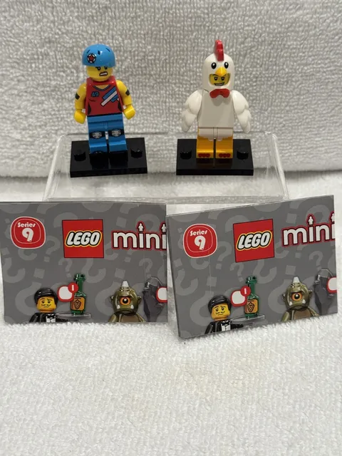 LEGO Minifigure Series 9 Chicken  Suit Guy & Roller Derby Girl set of two