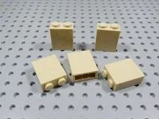 LEGO Lot of 5 Tan 1x2x2 Wall Bricks BD