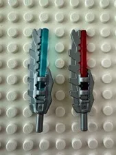 LEGO Minifigure, Weapon Serrated with Bar Holder (Vengious) 11107 Flat Silver