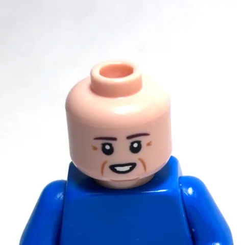 Lego - Minifigure Head - Light Skin, Cheek Lines, Teeth