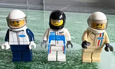 LEGO Ford Racing Driver Minifigure Lot of 3 w/ Helmets Plastic Age 5+