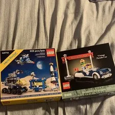 Lego Set 40913 And 40712 Vintage Parade Car And Micro Rocket Launch Pad Sealed