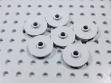 LEGO Lot of 6 Light Bluish Gray Round 2x2 Smooth Plates w/ Open Stud BR