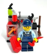 Lego City Mechanic Minifigure  w/ Tools & Accessories