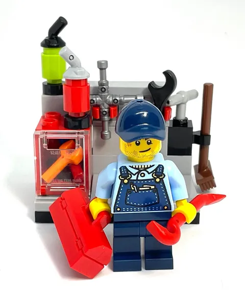 Lego City Mechanic Minifigure  w/ Tools & Accessories