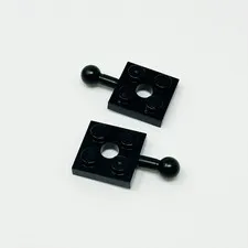 15456 LEGO Parts Plate 2x2 w/ Towball & Hole BLACK (2)