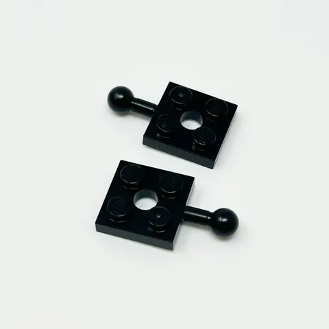15456 LEGO Parts Plate 2x2 w/ Towball & Hole BLACK (2)