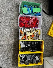 LEGO Bulk Lot Mixed Bricks Plates & Pieces Multicolor in Storage Tubs