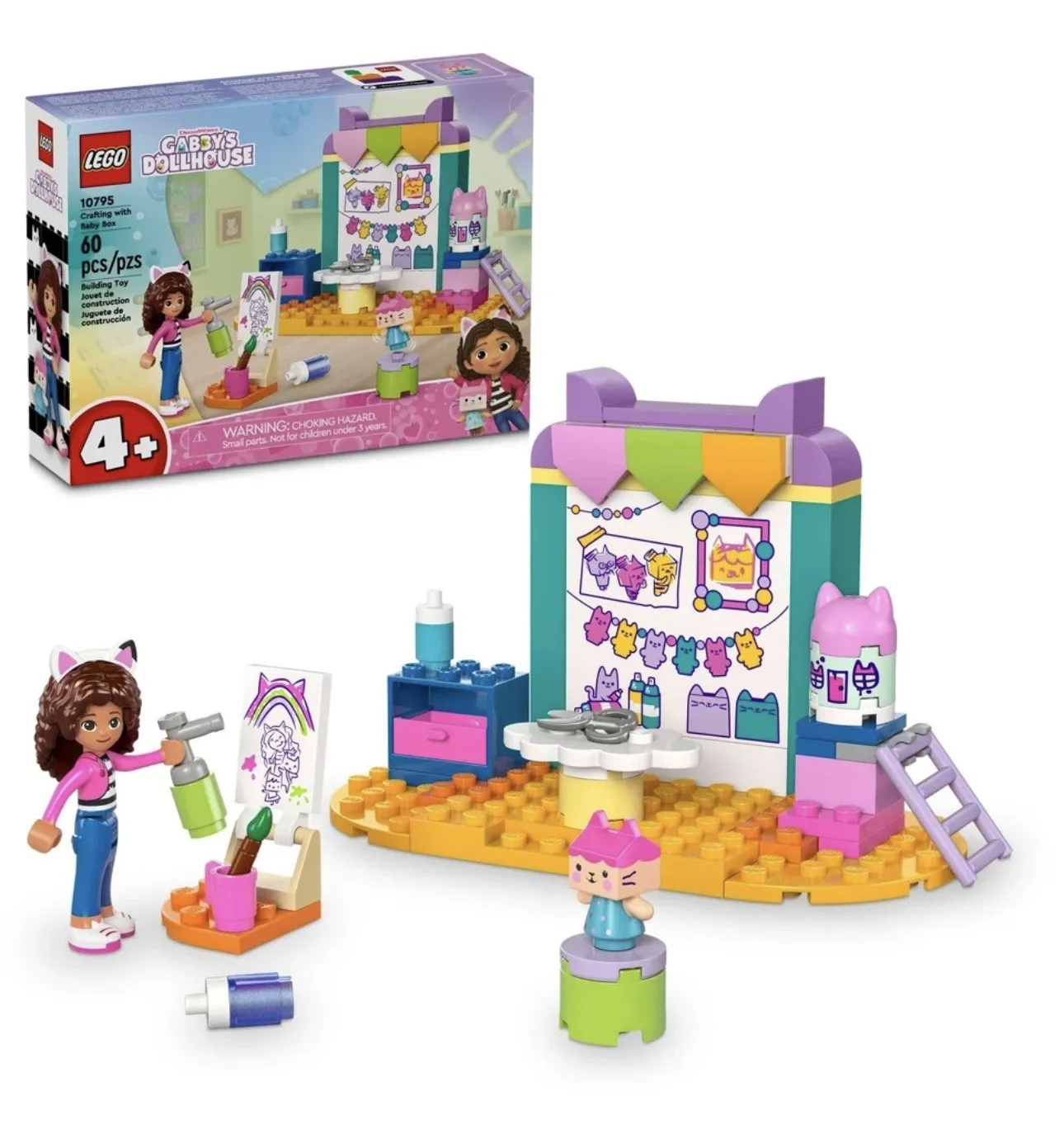 LEGO 4+ Gabby's Dollhouse Crafting with Baby Box Building 60 Pc Set #10795 NEW