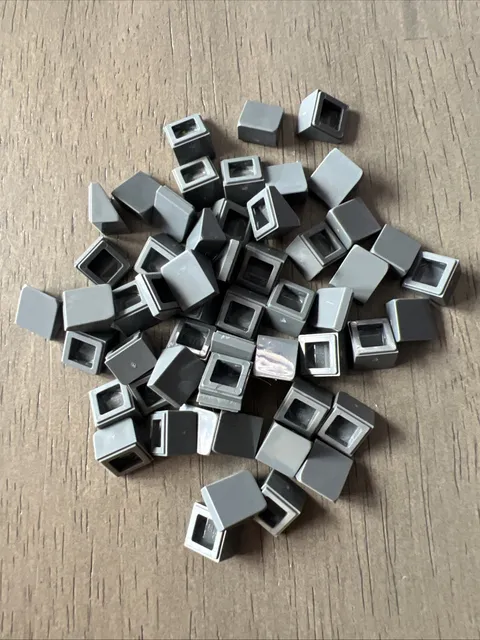 LEGO 54200 Dark Bluish Gray Slope 30 1 x 1 x 2/3 Cheese Wedge 55 Pieces