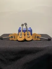LEGO Minifigure Accessory Printed Brown Acoustic Guitar Lot of 4 (25975)