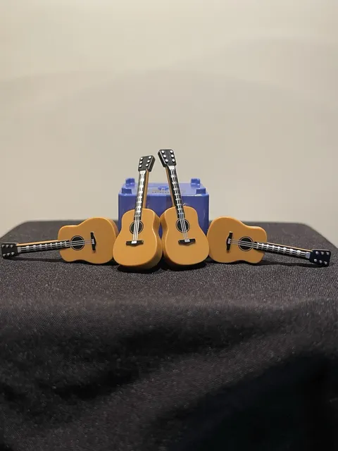 LEGO Minifigure Accessory Printed Brown Acoustic Guitar Lot of 4 (25975)