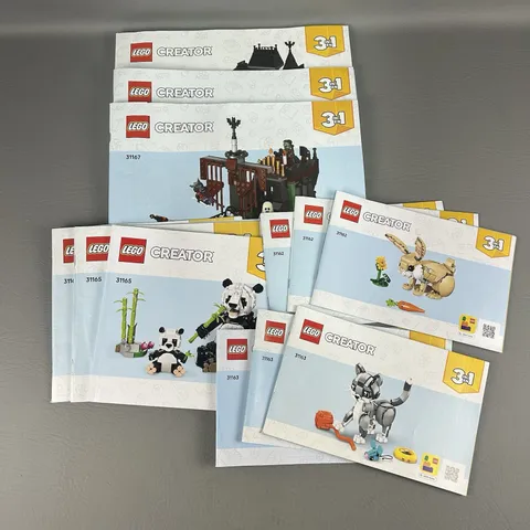 Lego Creator 3 in 1 Instruction Manual Lot 12 Booklets 31162 31163 31165 31167