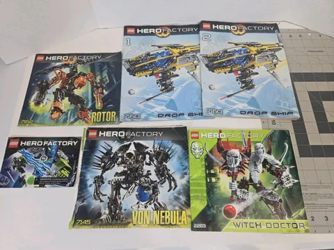 LEGO Hero Factory Instructions Lot Rotor Witch Doctor Von Nebula 7160 Manuals