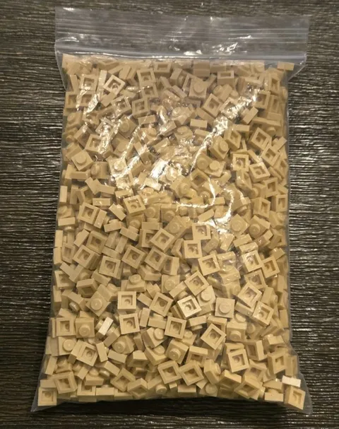 LEGO 1x1 Tan Plates Lot of 1,100 Bulk