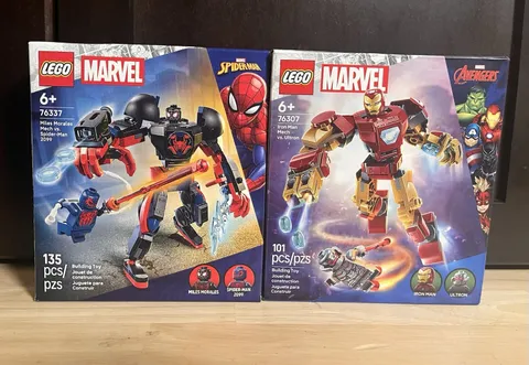 LEGO Marvel Iron Man Mech vs Ultron 76307 & Miles Morales Mech Vs SpiderMan 2099