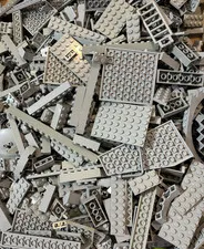 LEGO 3 Lb Lighter Gray Bulk Lot Plates Bricks Slopes Mixed Parts Pieces