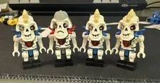 LEGO Ninjago Skeleton Minifigure Lot of 4 - Skeleton Figures w/ Gold Helmet