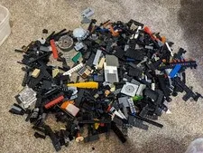 Loose Lego 2.6 lb Bulk Lego Mixed Parts & Pieces Mostly Black Pieces Loose Lot