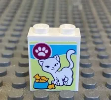 LEGO Cat Food Box with Paw Print, Bowl And Kibbles (Sticker)