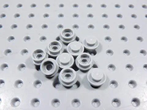 LEGO Lot of 10 Light Bluish Gray 1x1 Round Plates BC
