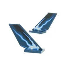 2x LEGO Tail Fin 6x2x4 Dark Blue Left Right Sticker 6239pb035R 6239pb035L