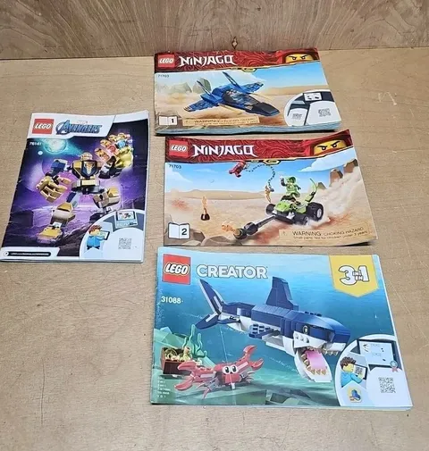 Lego 4 Manuals Lot 2 Ninjago 1 Marvel Avengers 1 Creator Instruction Manual Only