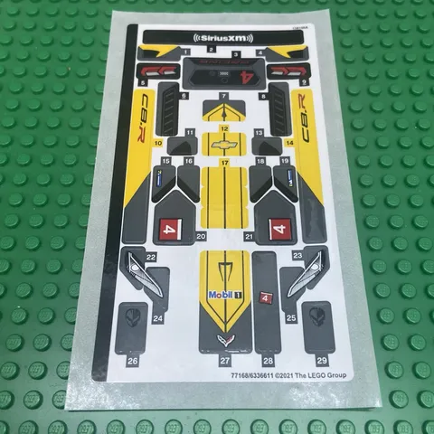 LEGO Sticker Sheet for Set 76903 Sheet #1 Chevrolet Corvette C8.R New Authentic