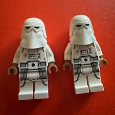 2 LEGO Star Wars Snowtrooper Minifigures Lot of 2 w/ White Helmets, Plastic
