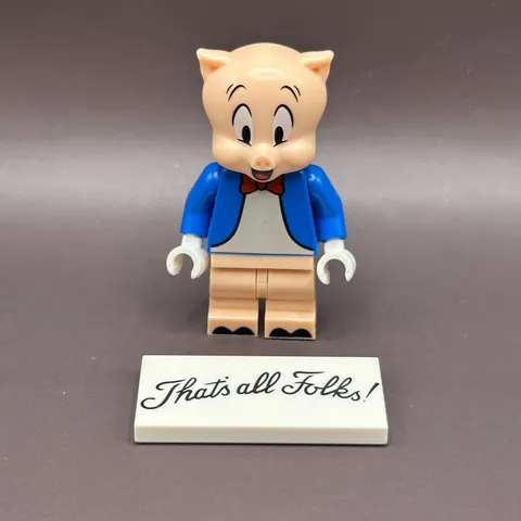 LEGO Minifigure Porky Pig collt12 CMF Looney Tunes 2021 with Tile