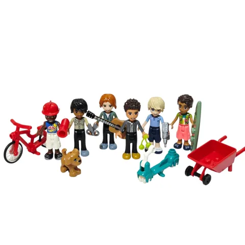 LEGO Friends Boy Mini Doll Lot 6 Male Figures Accessories Genuine LEGO Toy Set
