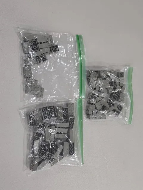 Lego Qty 98 - Dark Gray Bricks 3001 2x4 (29) / 3002 2x3 (15) / 3003 2x2 (54) MOC
