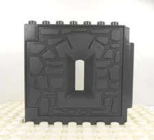 Lego Duplo Item Hinged Castle Wall w/ window slot dk gray/brown