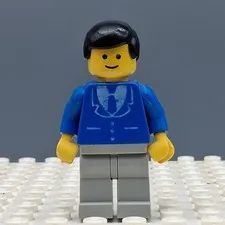 Lego Suit with 3 Buttons Blue - Light Gray Legs Minifigure trn070