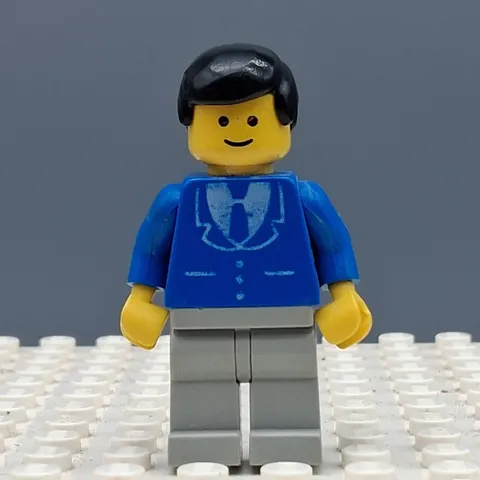 Lego Suit with 3 Buttons Blue - Light Gray Legs Minifigure trn070