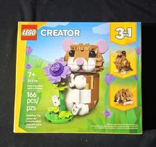 LEGO Creator 3-in-1 Cute Hamster with a Flower 31376 Set, 166 pcs Age 7+