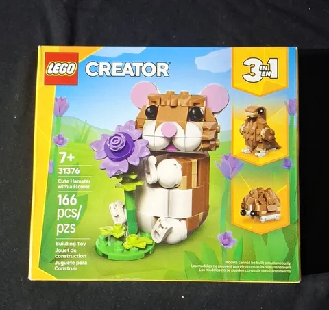 LEGO Creator 3-in-1 Cute Hamster with a Flower 31376 Set, 166 pcs Age 7+